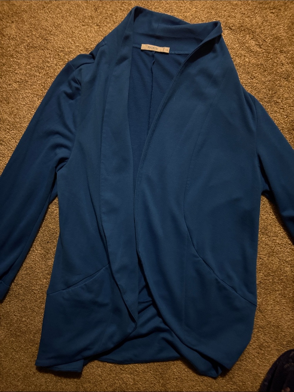 Ricki's Deep Blue Open Draped Blazer Jacket